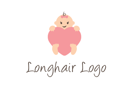 baby with heart childcare logo