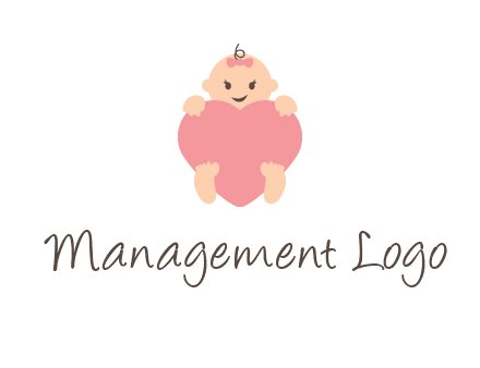 baby with heart childcare logo