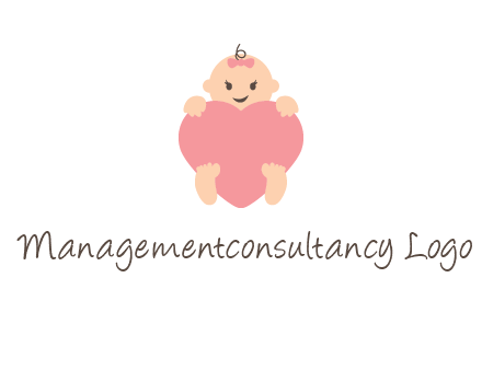 baby with heart childcare logo