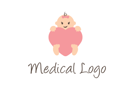 baby with heart childcare logo