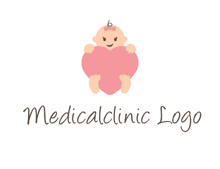 baby with heart childcare logo