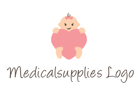 baby with heart childcare logo