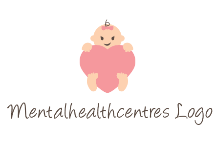 baby with heart childcare logo