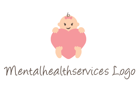 baby with heart childcare logo