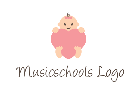baby with heart childcare logo