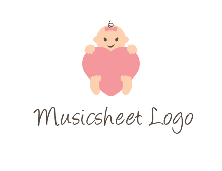 baby with heart childcare logo