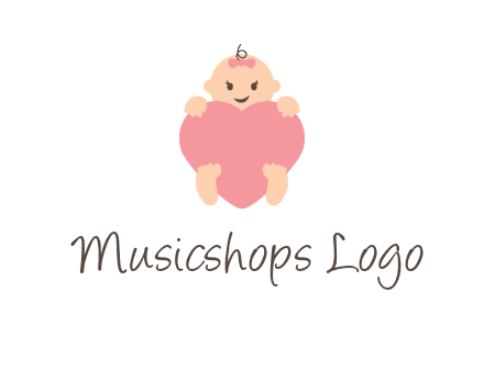 baby with heart childcare logo