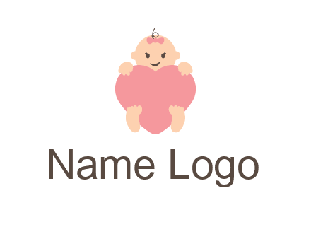 baby with heart childcare logo