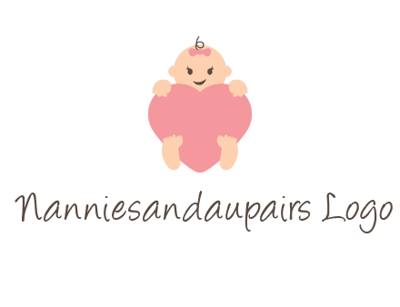 baby with heart childcare logo