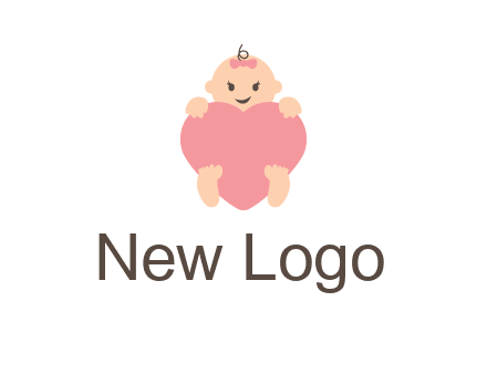 baby with heart childcare logo