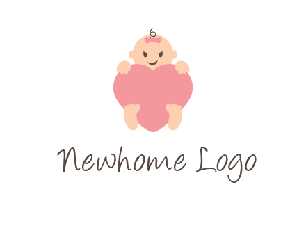 baby with heart childcare logo