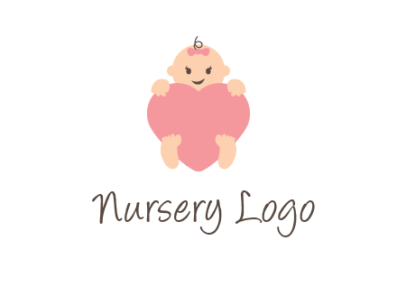 baby with heart childcare logo