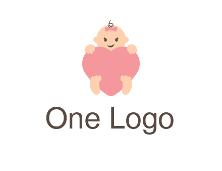 baby with heart childcare logo