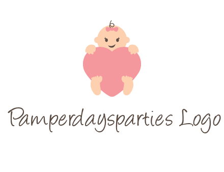 baby with heart childcare logo