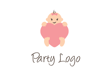 baby with heart childcare logo