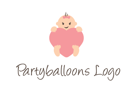 baby with heart childcare logo