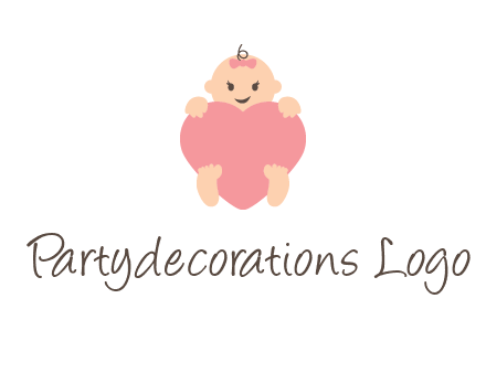 baby with heart childcare logo