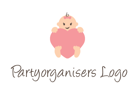 baby with heart childcare logo