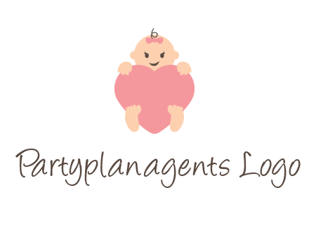 baby with heart childcare logo