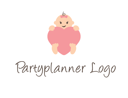 baby with heart childcare logo