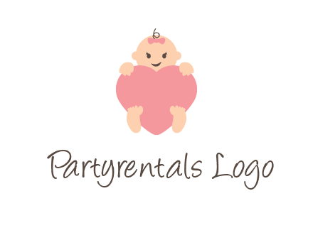 baby with heart childcare logo