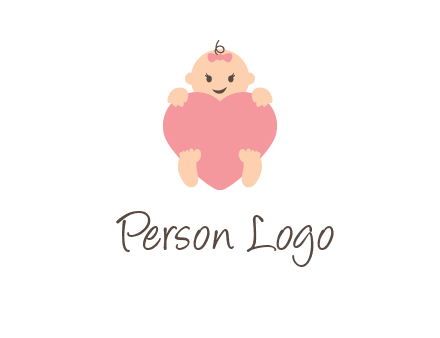 baby with heart childcare logo