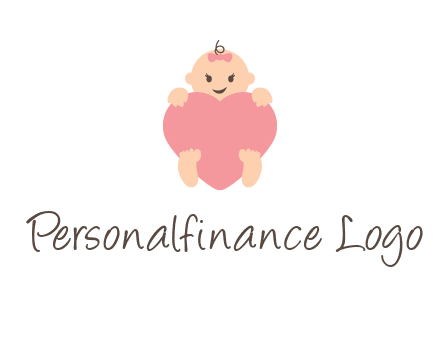 baby with heart childcare logo