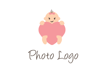 baby with heart childcare logo