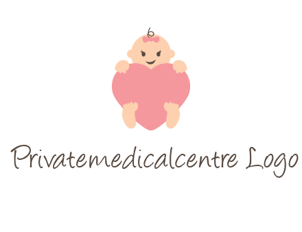 baby with heart childcare logo