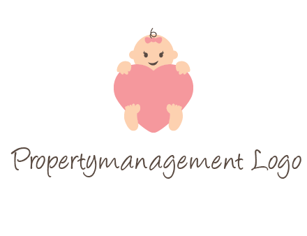 baby with heart childcare logo