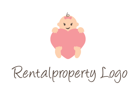 baby with heart childcare logo