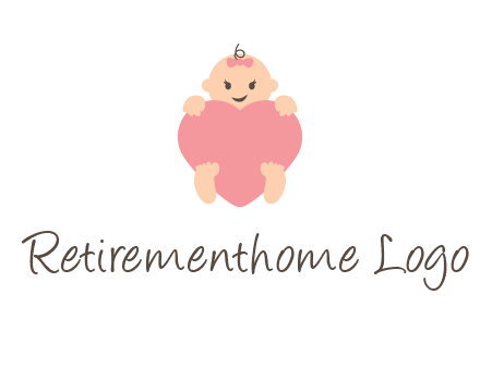 baby with heart childcare logo