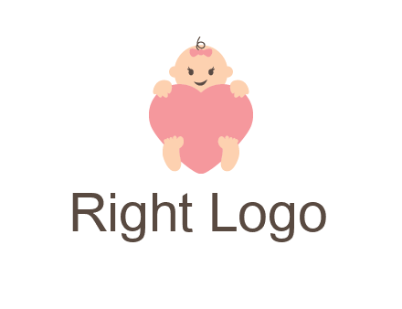baby with heart childcare logo