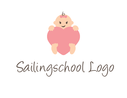 baby with heart childcare logo