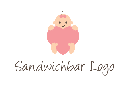 baby with heart childcare logo