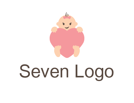 baby with heart childcare logo