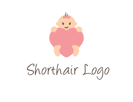 baby with heart childcare logo