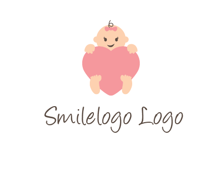 baby with heart childcare logo