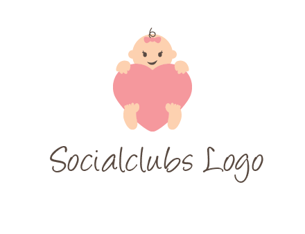 baby with heart childcare logo