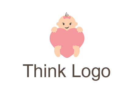 baby with heart childcare logo