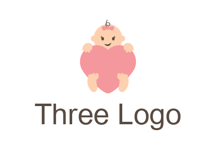 baby with heart childcare logo