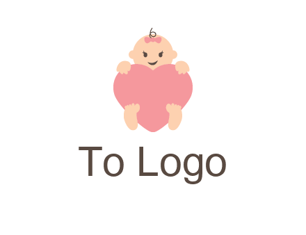 baby with heart childcare logo