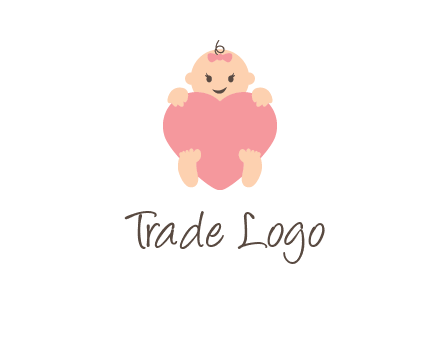 baby with heart childcare logo