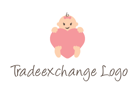baby with heart childcare logo