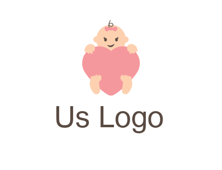baby with heart childcare logo