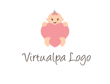 baby with heart childcare logo