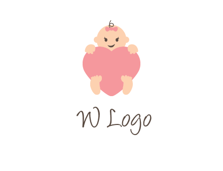 baby with heart childcare logo