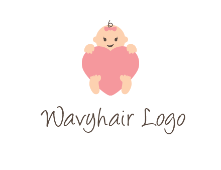 baby with heart childcare logo