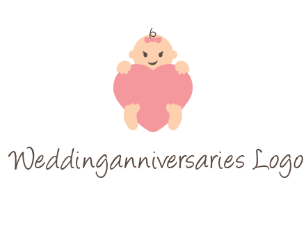 baby with heart childcare logo