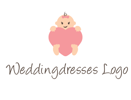 baby with heart childcare logo